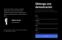 Formulario De Información Y Contacto: Plantilla Web Moderna