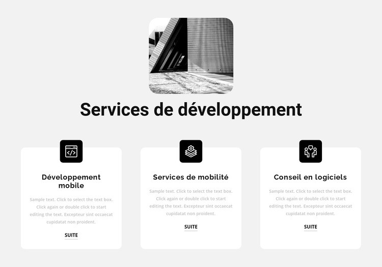 De nouveaux services de développement Maquette de site Web