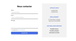Page Web Pour Formulaire De Contact Et Contacts