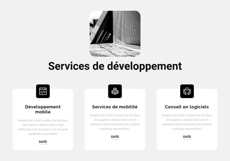 De nouveaux services de développement Modèle d'une page