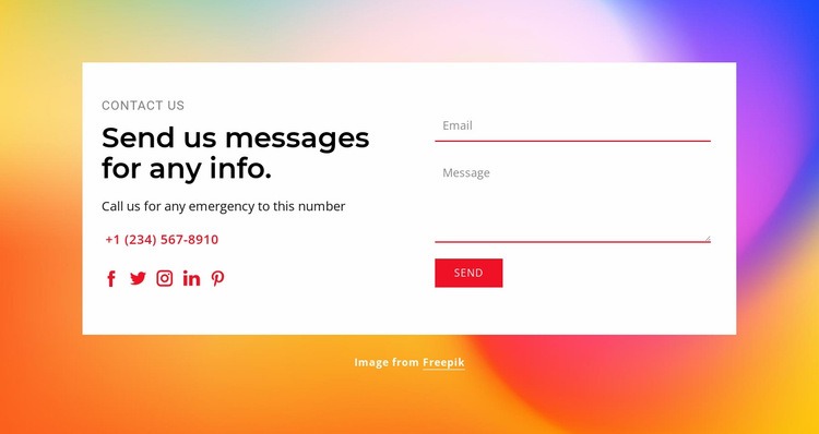 Send us messages Homepage Design