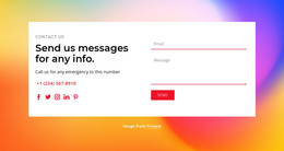 Page HTML For Send Us Messages