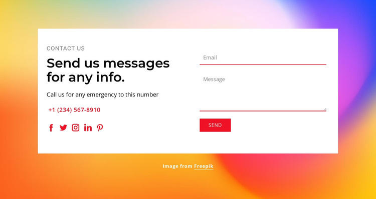 Send us messages HTML5 Template