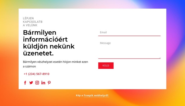 Küldjön nekünk üzeneteket HTML Sablon