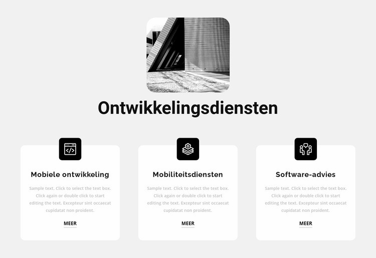 Nieuwe ontwikkelingsdiensten HTML5-sjabloon