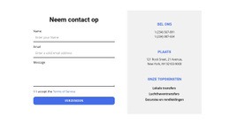 Contactformulier En Contacten - Prachtig Websitemodel