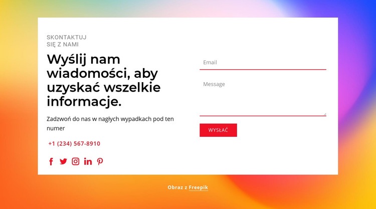 Wyślij nam wiadomości Szablony do tworzenia witryn internetowych