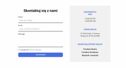 Projekt Strony Premium Dla Formularz Kontaktowy I Kontakty