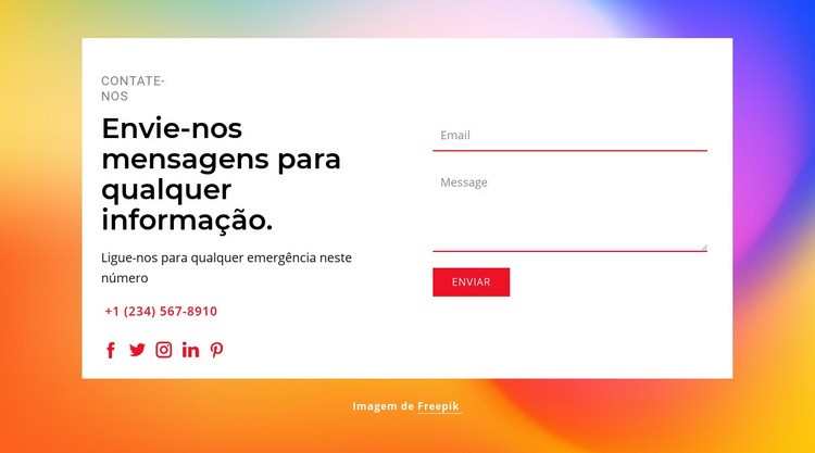 Envie-nos mensagens Design do site