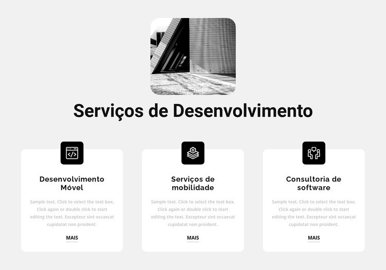 Novos serviços de desenvolvimento Modelo de uma página