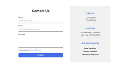 Contact Form And Contacts - Free Website Template