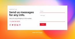 Send Us Messages - Drag & Drop Web Page Design