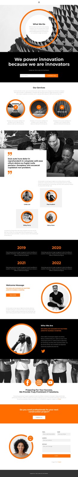 Business project structure - CSS Template by Nicepage