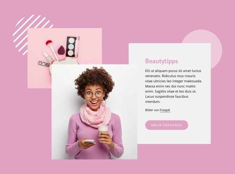 Beautytipps Website-Modell