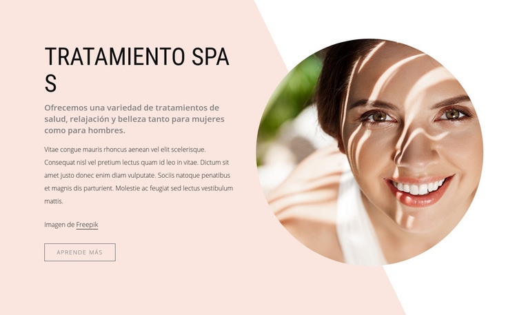 Tratamientos de spa de lujo Maqueta de sitio web