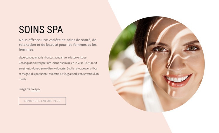 Soins de spa luxueux Maquette de site Web