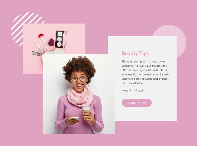 Beauty tips Web Page Design