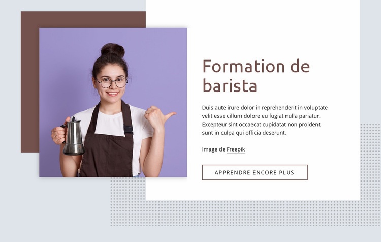 Bases de la formation de barista Modèle HTML5