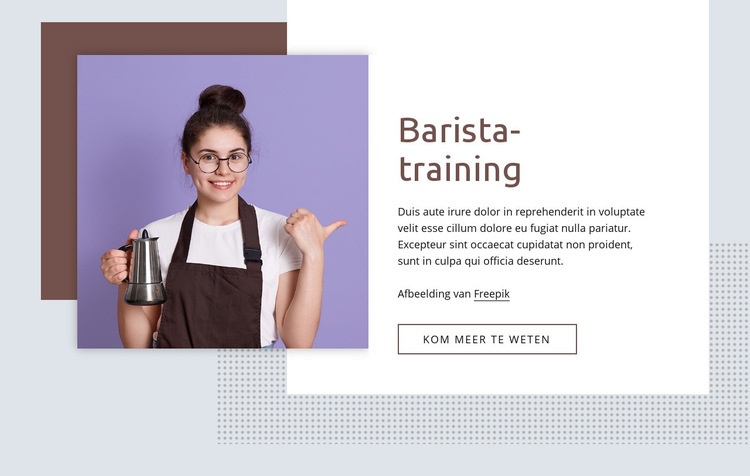 Basisbeginselen van barista-training Bestemmingspagina