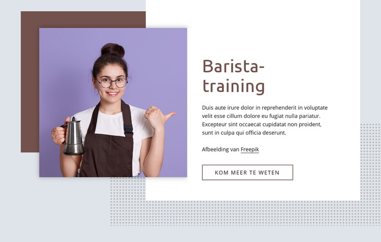 Basisbeginselen van barista-training HTML-sjabloon