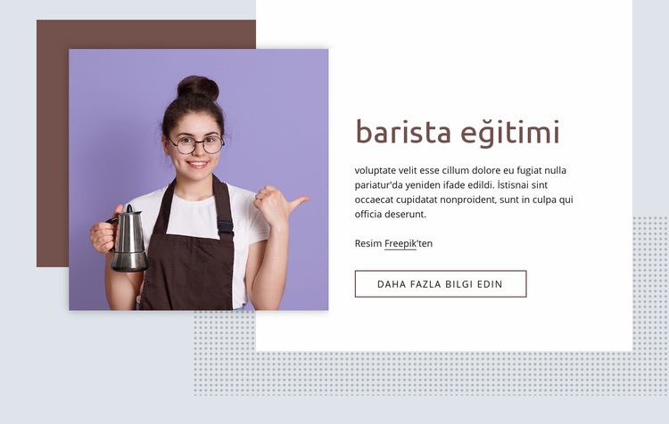 Barista eğitimi temelleri Web sitesi tasarımı