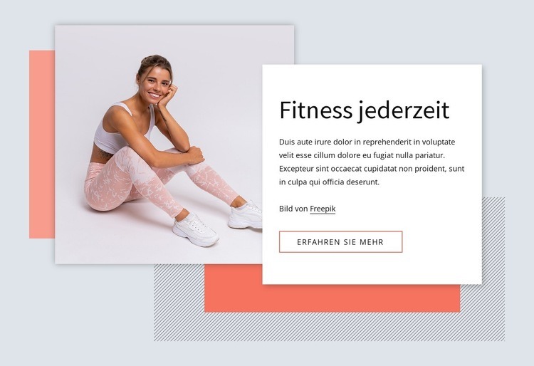 Fitness jederzeit Eine Seitenvorlage