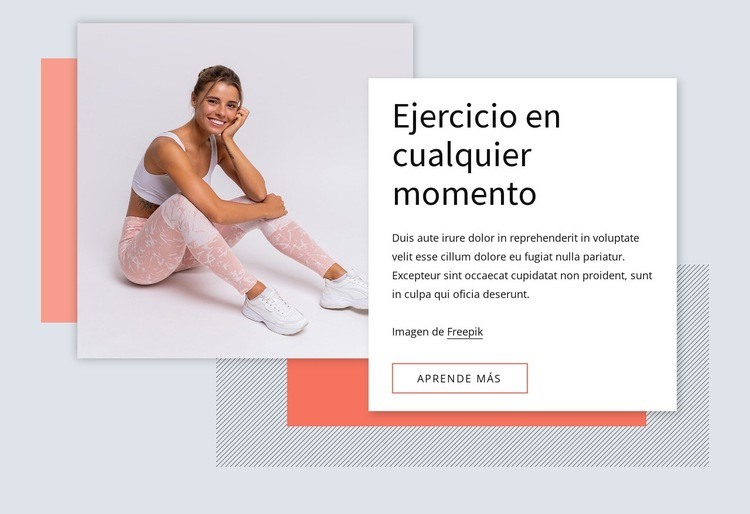 Fitness en cualquier momento Plantilla de una página