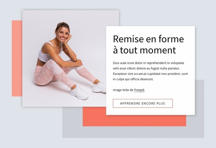 Remise en forme à tout moment Créateur de site Web HTML