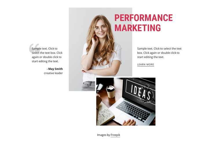 Performance marketing One Page Template