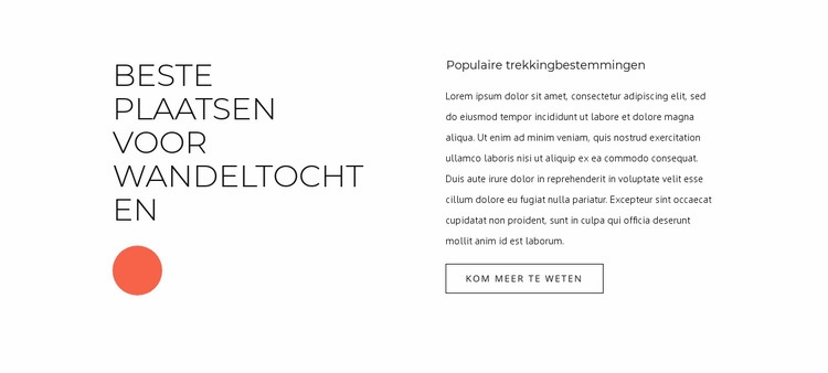 Beste plaatsen voor wandeltochten Website mockup