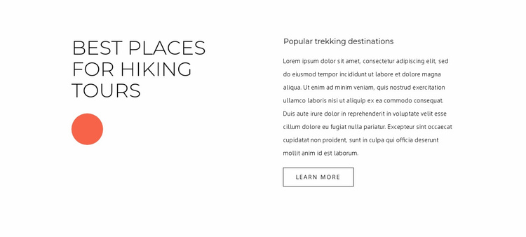 Best places for hiking tours eCommerce Template