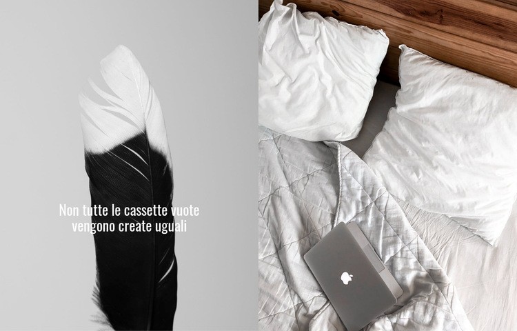 Camera da letto minimalista Mockup del sito web