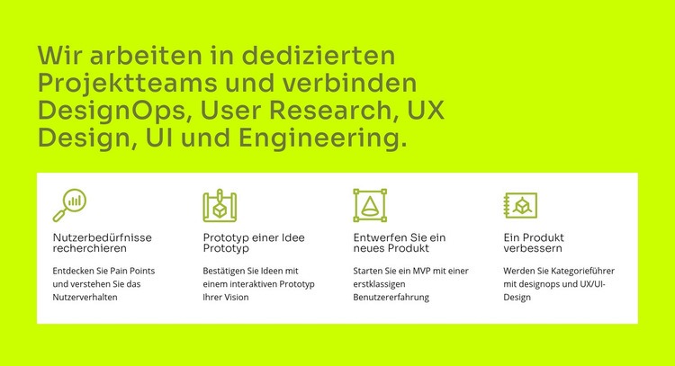 UI- und UX-Design Eine Seitenvorlage