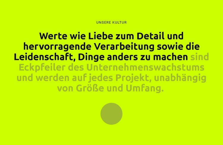 Text mit Form Website design