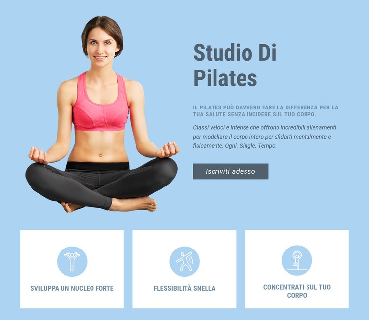 Studio di pilates Mockup del sito web