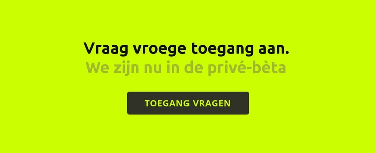 Tekst en grote knop Bestemmingspagina