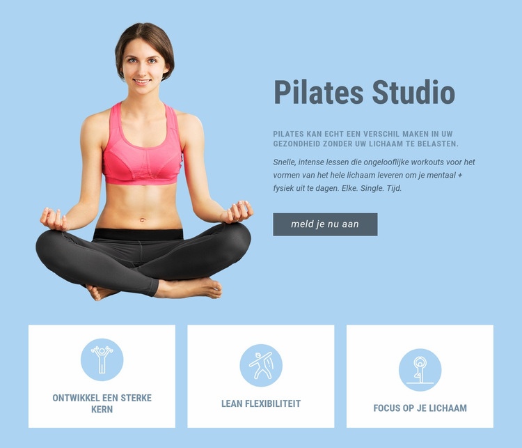 Pilates-studio Sjabloon voor één pagina