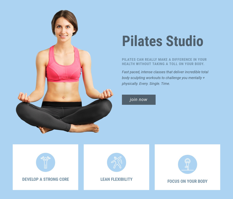 Pilates studio One Page Template