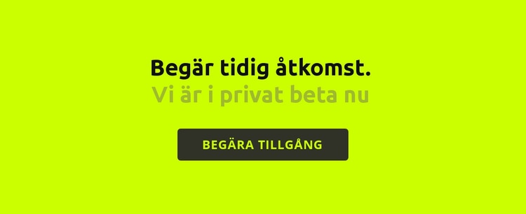 Text och stor knapp CSS -mall