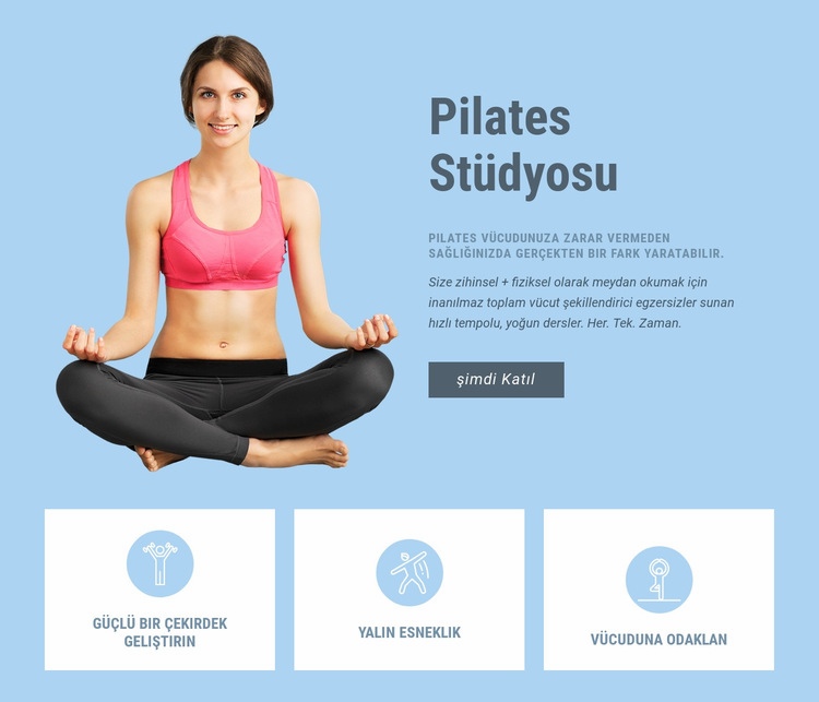 Pilates stüdyosu Web Sitesi Mockup'ı