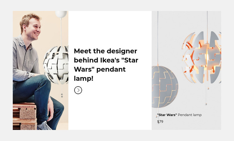 Death Star lamp Homepage Design