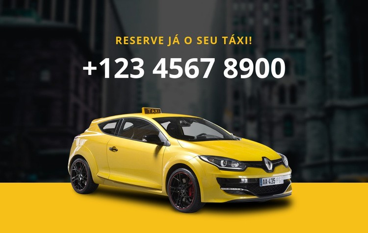 Reserve seu taxi Construtor de sites HTML