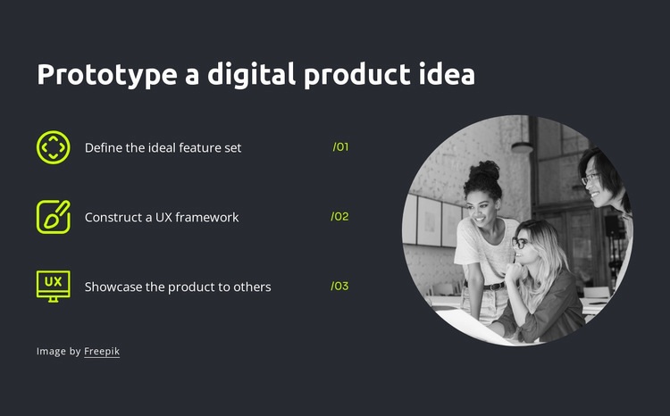 Prototype a digital product idea Elementor Template Alternative