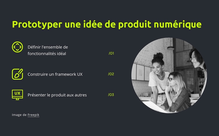 Prototyper une idée de produit numérique Page de destination