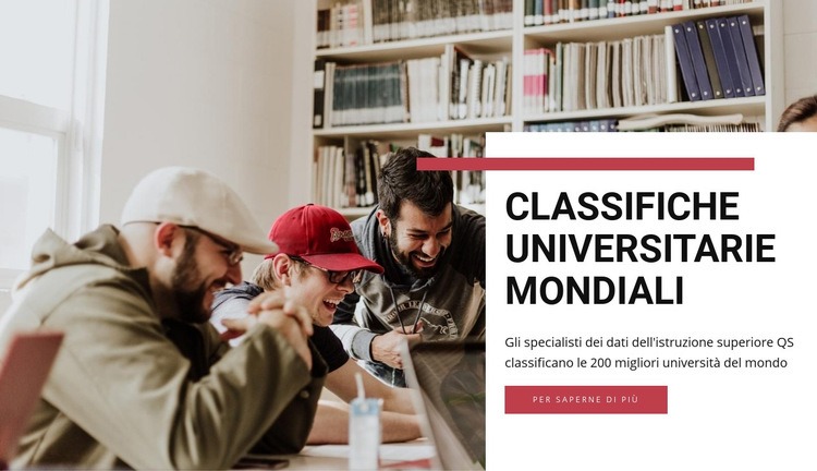 Classifiche universitarie mondiali Mockup del sito web