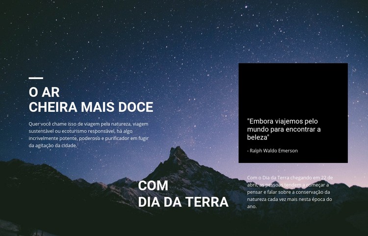 A beleza do céu estrelado Modelo HTML5