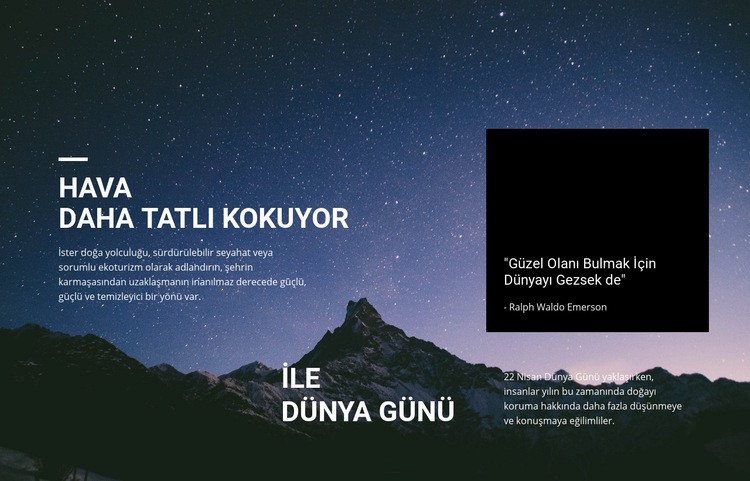 Yıldızlı gökyüzünün güzelliği Web Sitesi Oluşturucu Şablonları