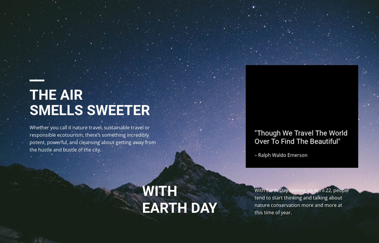 The beauty of the starry sky WordPress Website Builder
