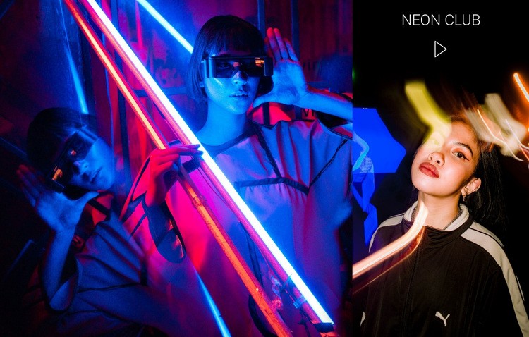 Neon Club und Unterhaltung Website-Modell