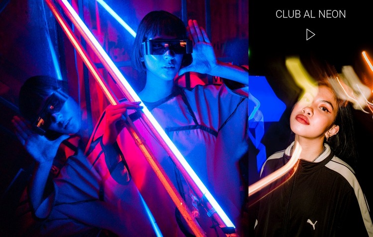 Club e intrattenimento al neon Un modello di pagina